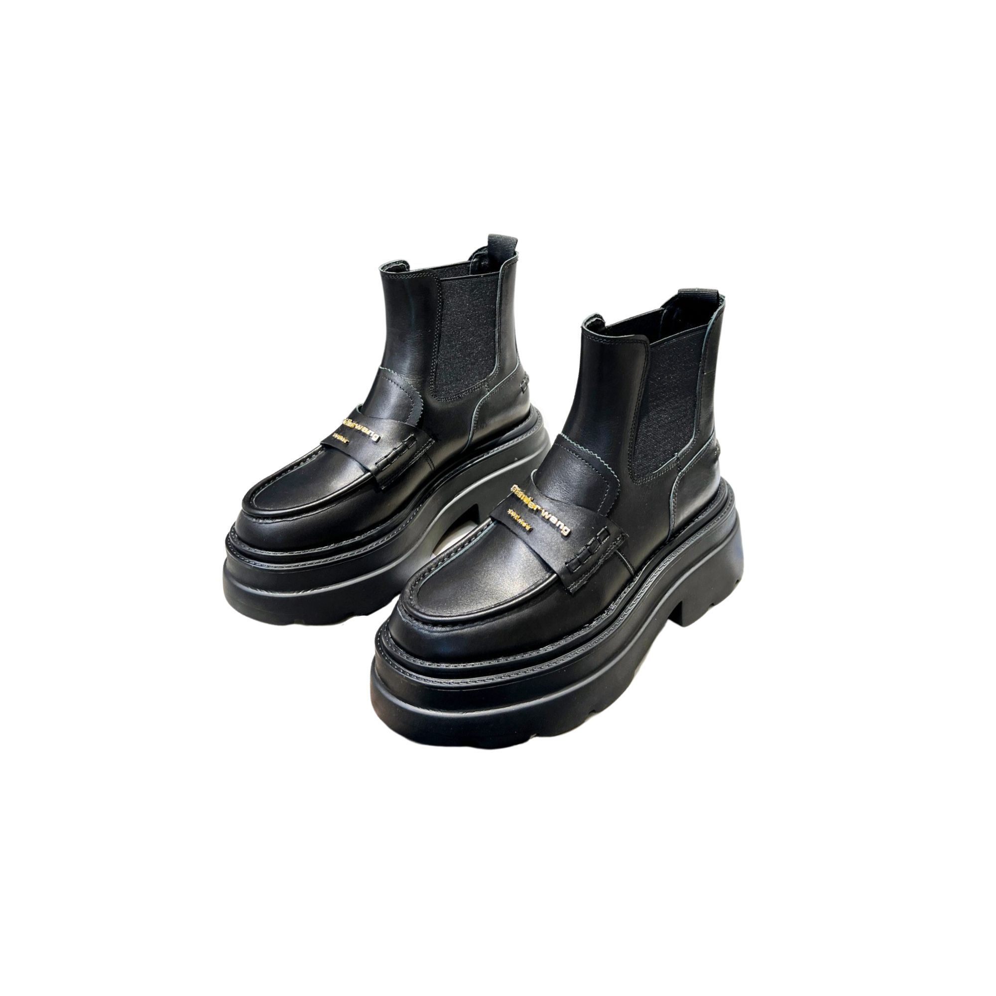 ALEXANDER WANG PLATFORM LOAFER BOOT BLACK 30322B022001