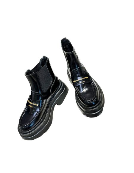 ALEXANDER WANG PLATFORM LOAFER BOOT BLACK 30322B022001