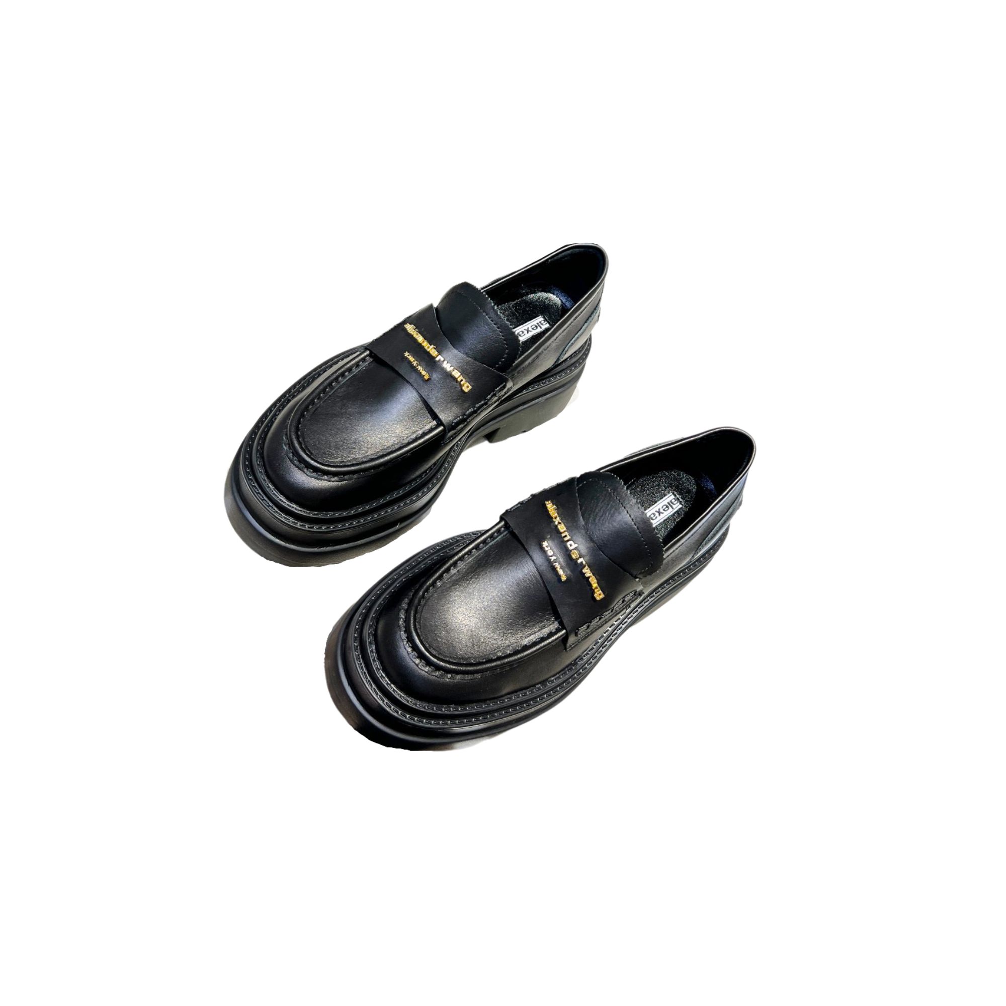 ALEXANDER WANG CARTER LOGO LOAFER BLACK 30321F011001