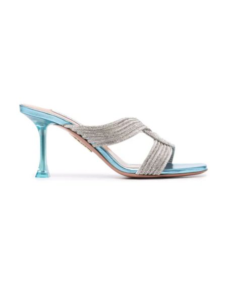 AQUAZZURA GATSBY MULE 75 BLUE GASMIDM1