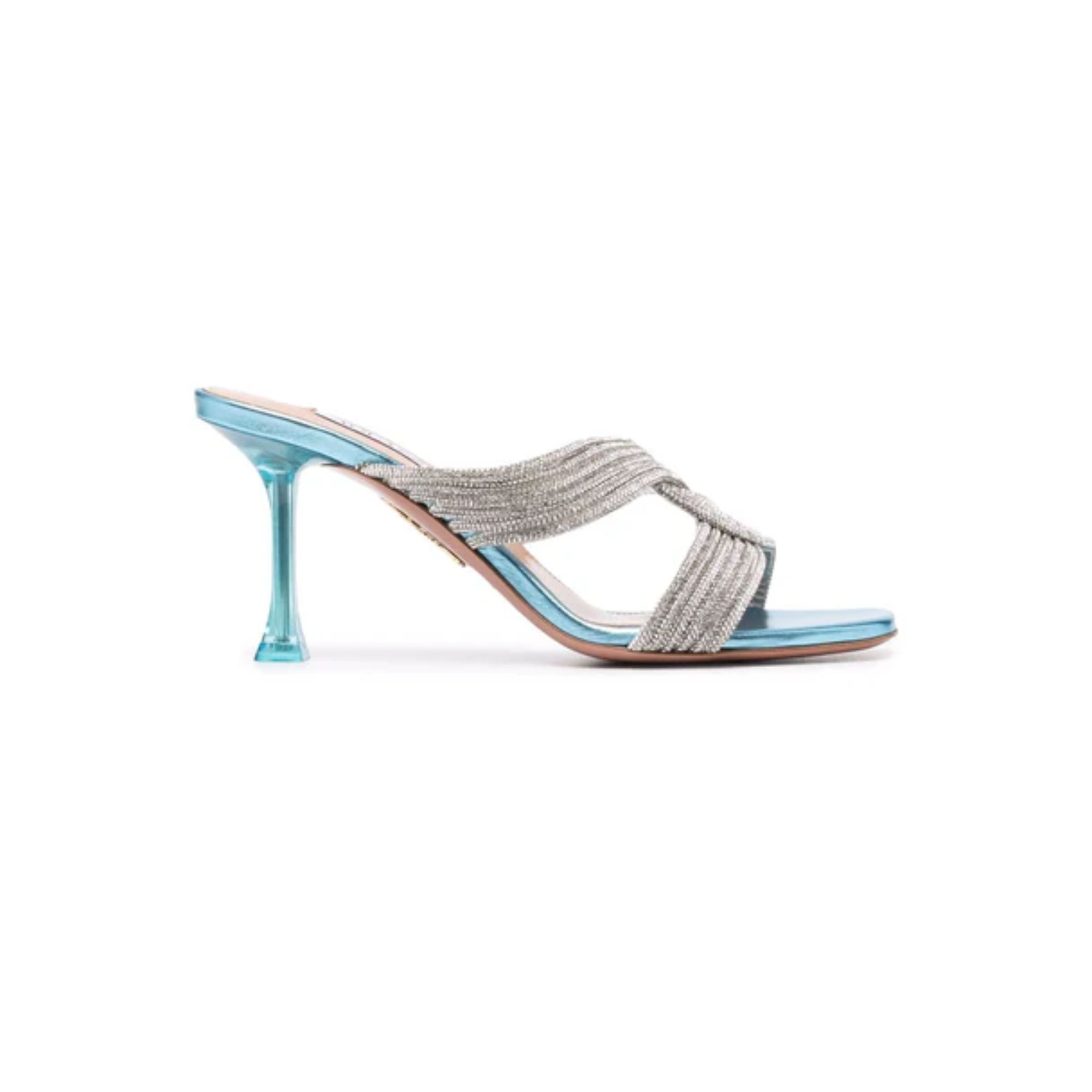 AQUAZZURA GATSBY MULE 75 BLUE GASMIDM1