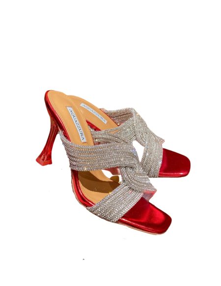 AQUAZZURA GATSBY MULE 75 RED GASMIDM1