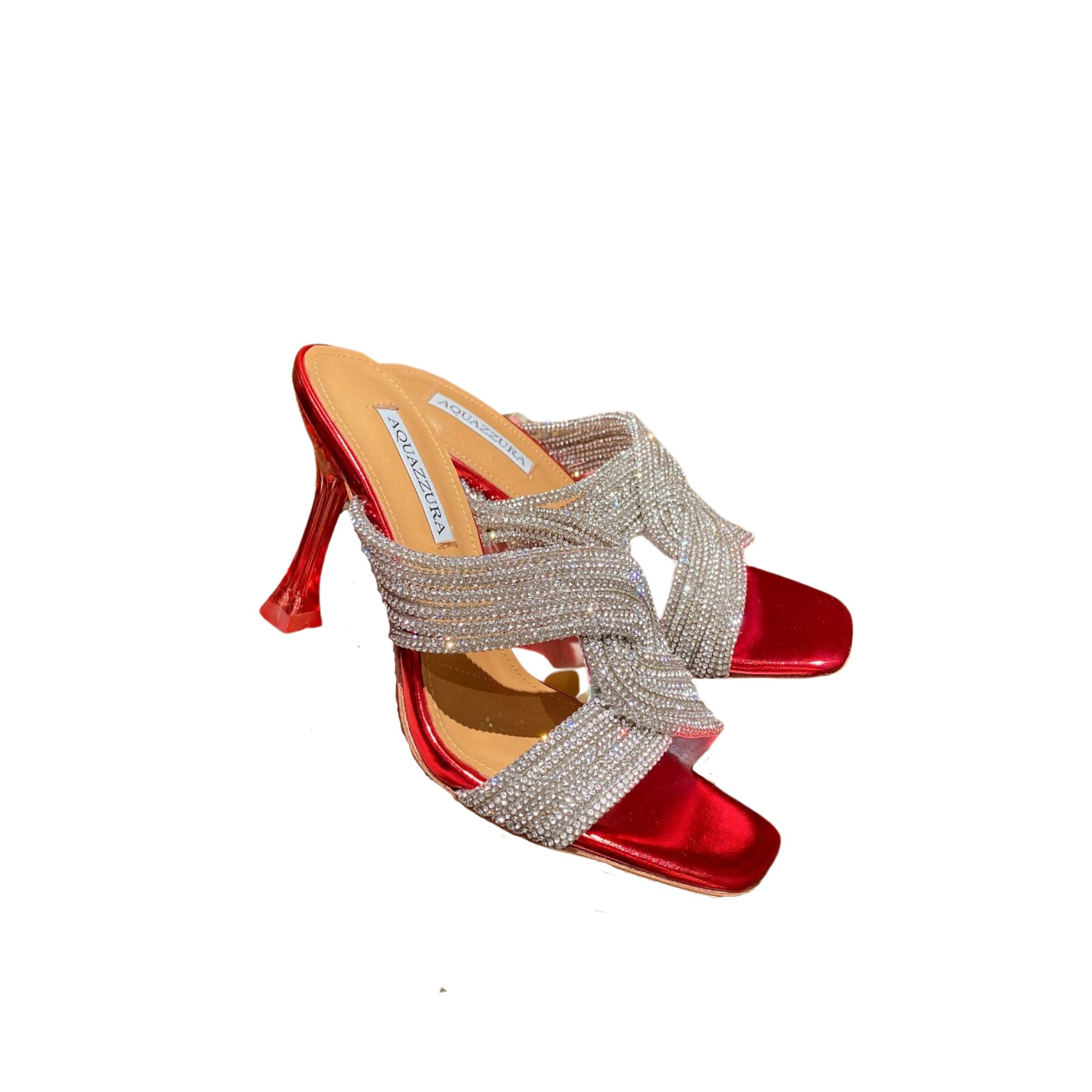 AQUAZZURA GATSBY MULE 75 RED GASMIDM1