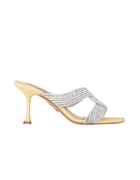 AQUAZZURA GATSBY MULE 75 GOLD GASMIDM1
