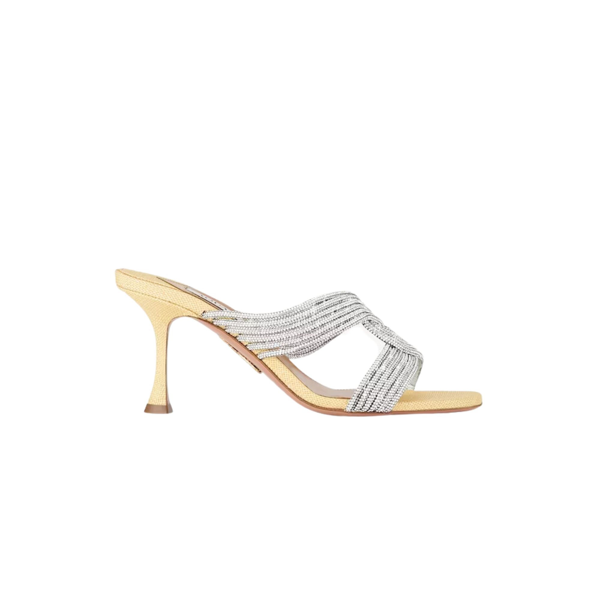 AQUAZZURA GATSBY MULE 75 GOLD GASMIDM1