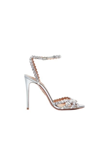 AQUAZZURA CELESTE SANDAL 105 SILVER CELHIGS0