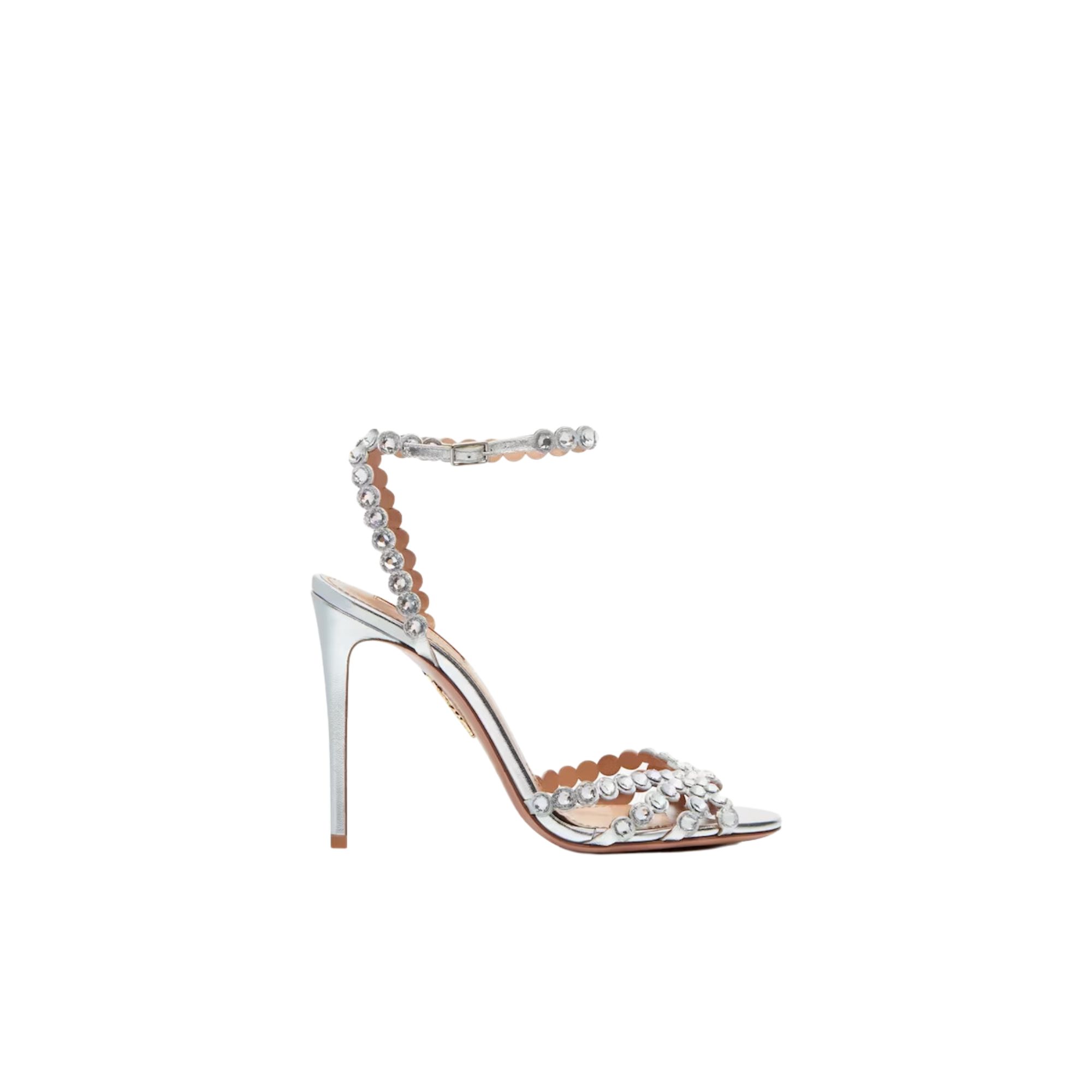 AQUAZZURA CELESTE SANDAL 105 SILVER CELHIGS0