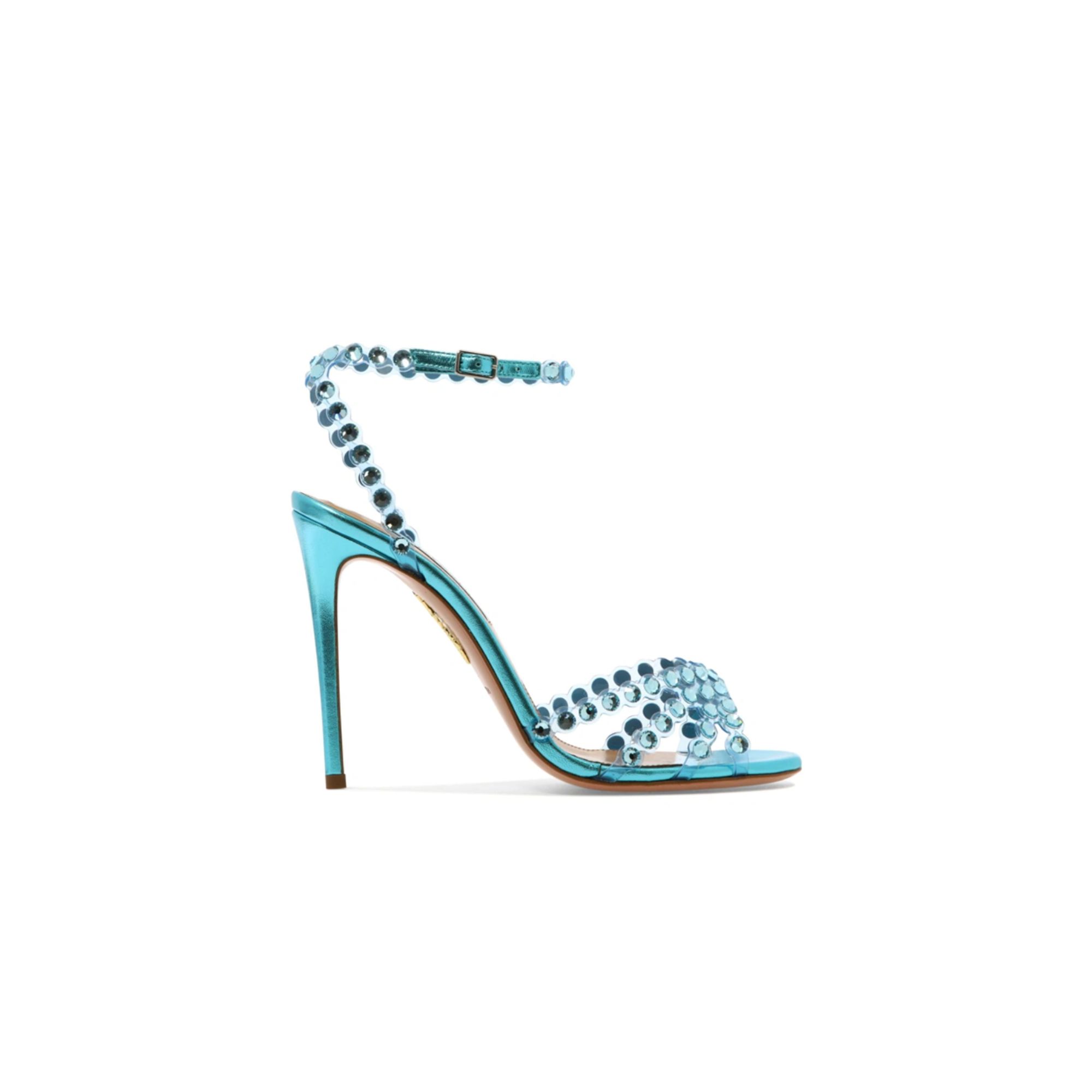 AQUAZZURA TEQUILA SANDAL 105 BLUE TQLHIGS0
