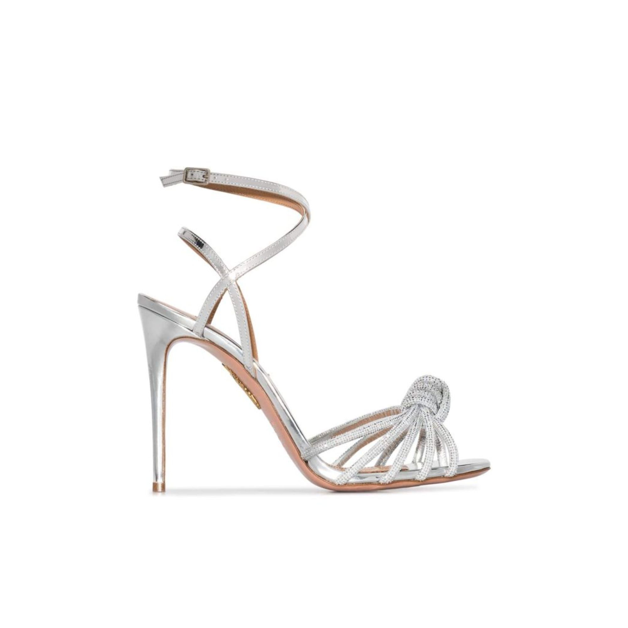 AQUAZZURA CELESTE SANDAL 105 SILVER CELHIGS0