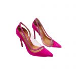 AQUAZURRA TRES MONDAINE DECOLLETE SUEDE PUMPS PINK TDCHIGP0