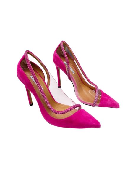 AQUAZURRA TRES MONDAINE DECOLLETE SUEDE PUMPS PINK TDCHIGP0