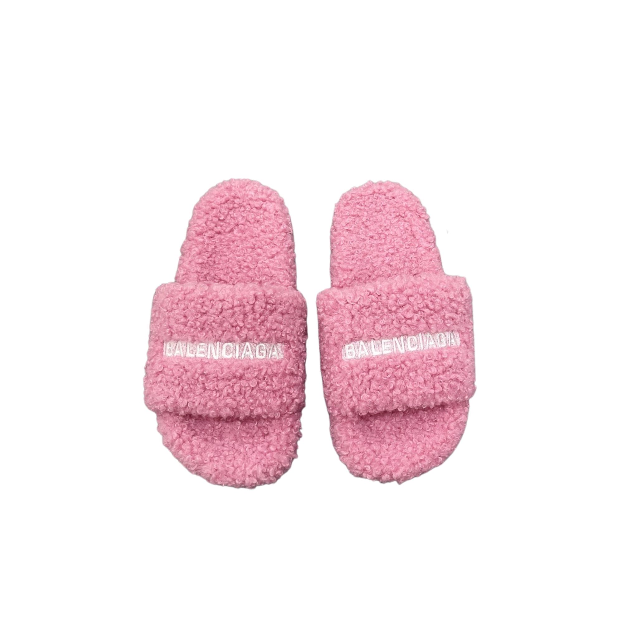 BALENCIAGA FURRY SLIDE PINK 654261W2B411090
