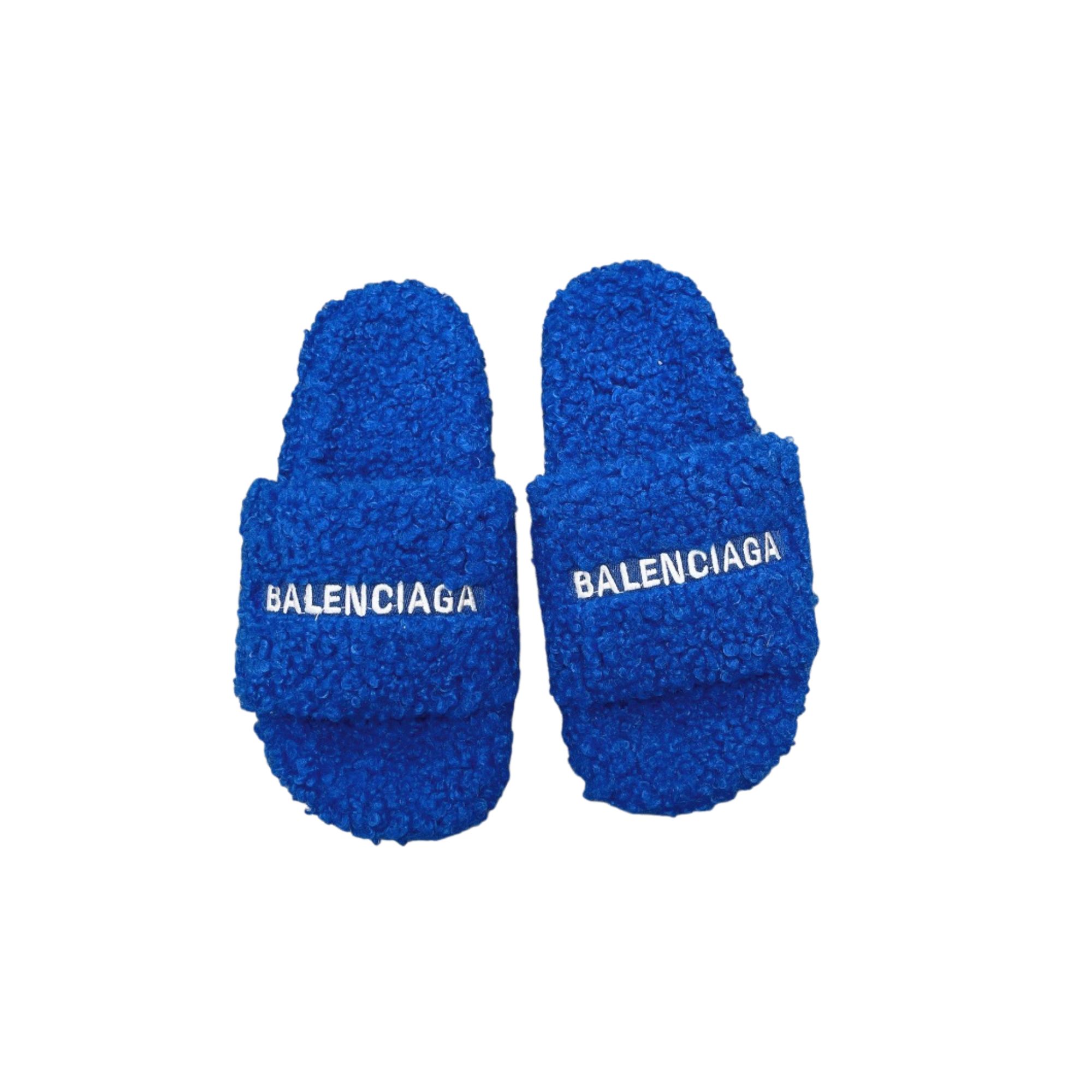 BALENCIAGA FURRY SLIDE DARK BLUE 654261W2B411090
