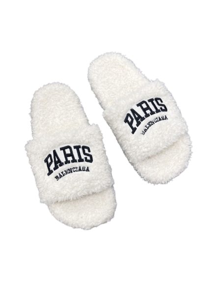BALENCIAGA FURRY SLIDE WHITE 654261W2B411090