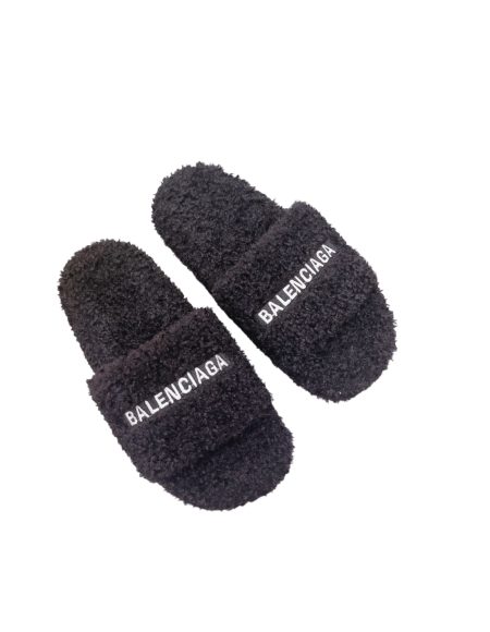 BALENCIAGA FURRY SLIDE BLACK 654261W2B411090