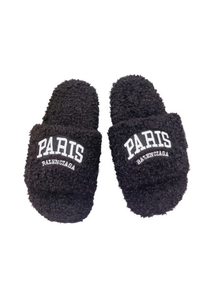 BALENCIAGA FURRY SLIDE BLACK 654261W2B411090