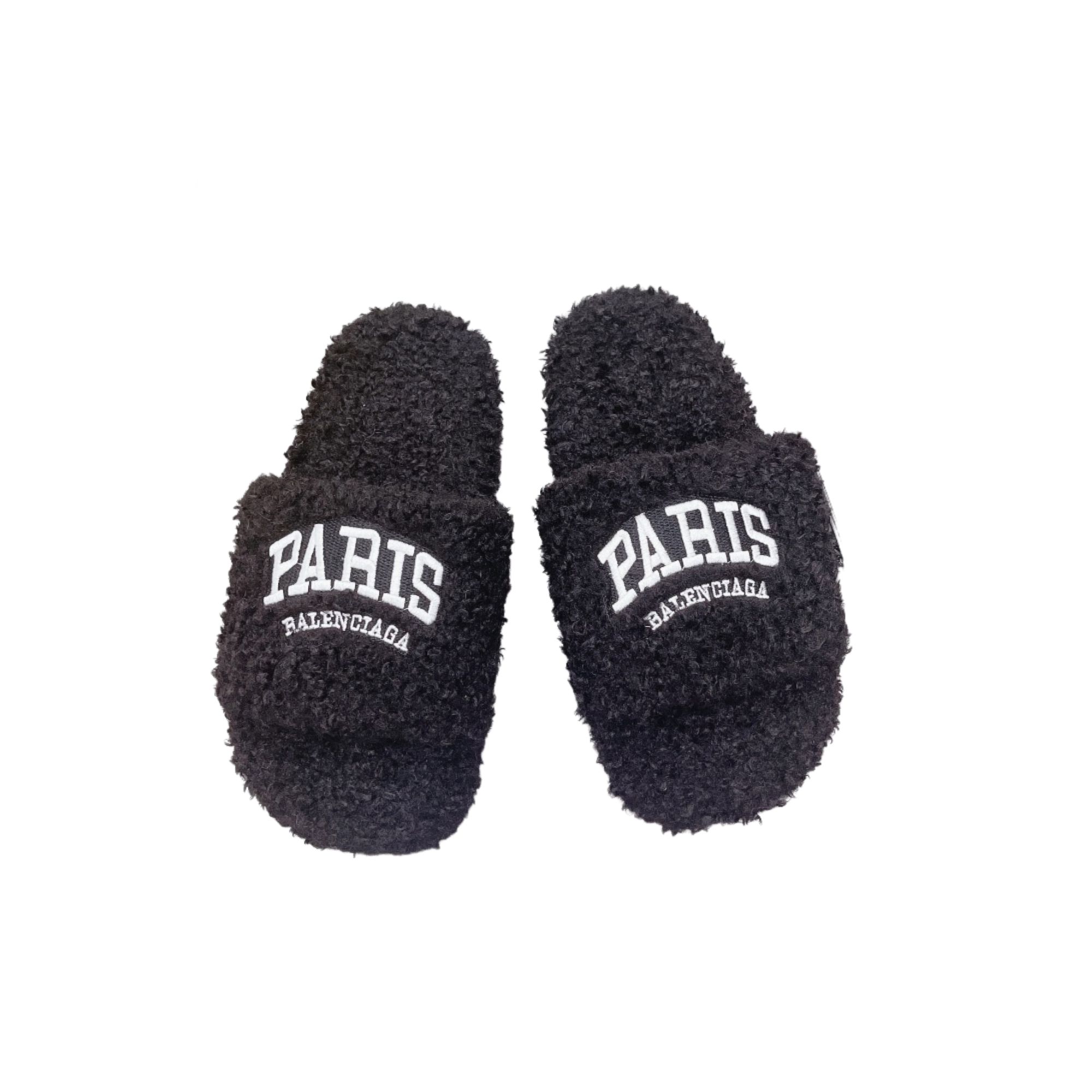 BALENCIAGA FURRY SLIDE BLACK 654261W2B411090