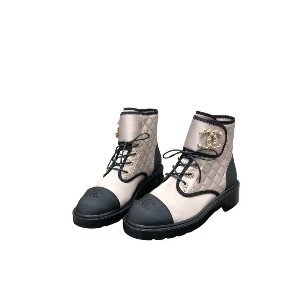 CHANEL ANKLE BOOTS ROSE GOLD G36424