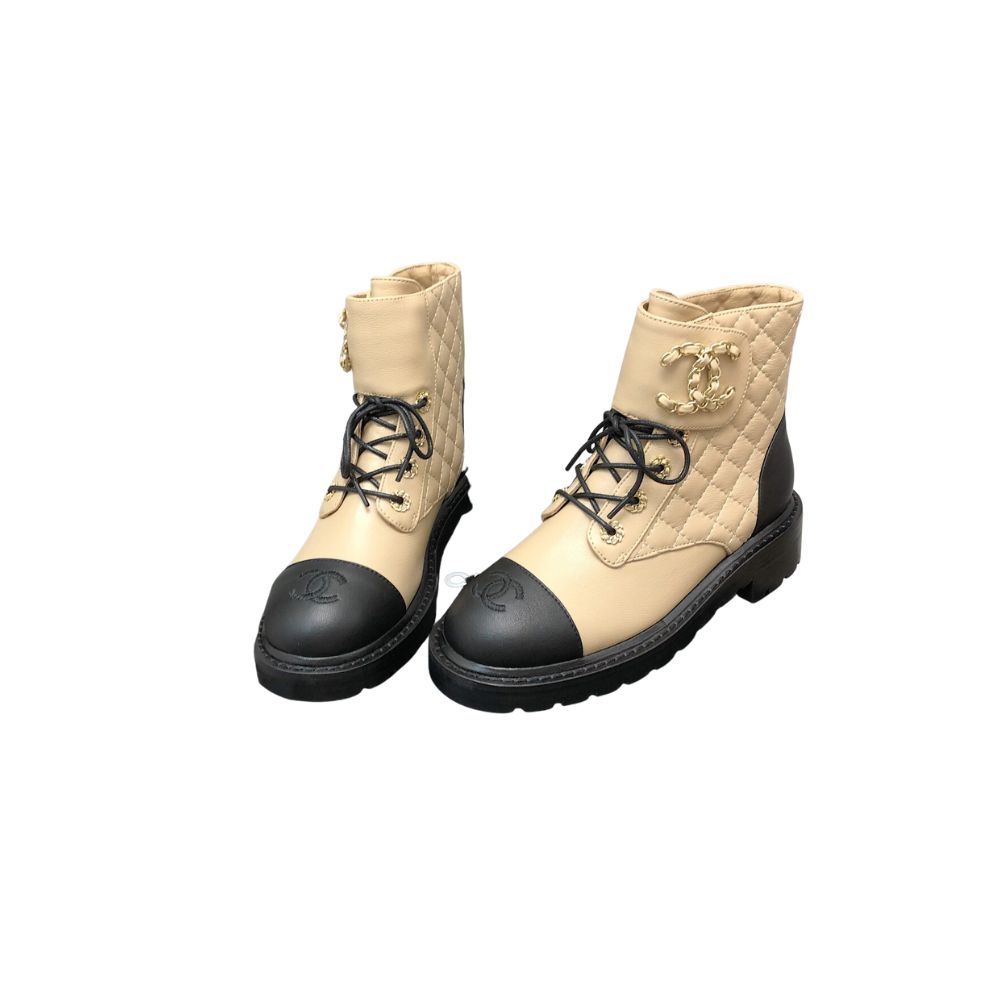 CHANEL ANKLE BOOTS BEIGE G36424