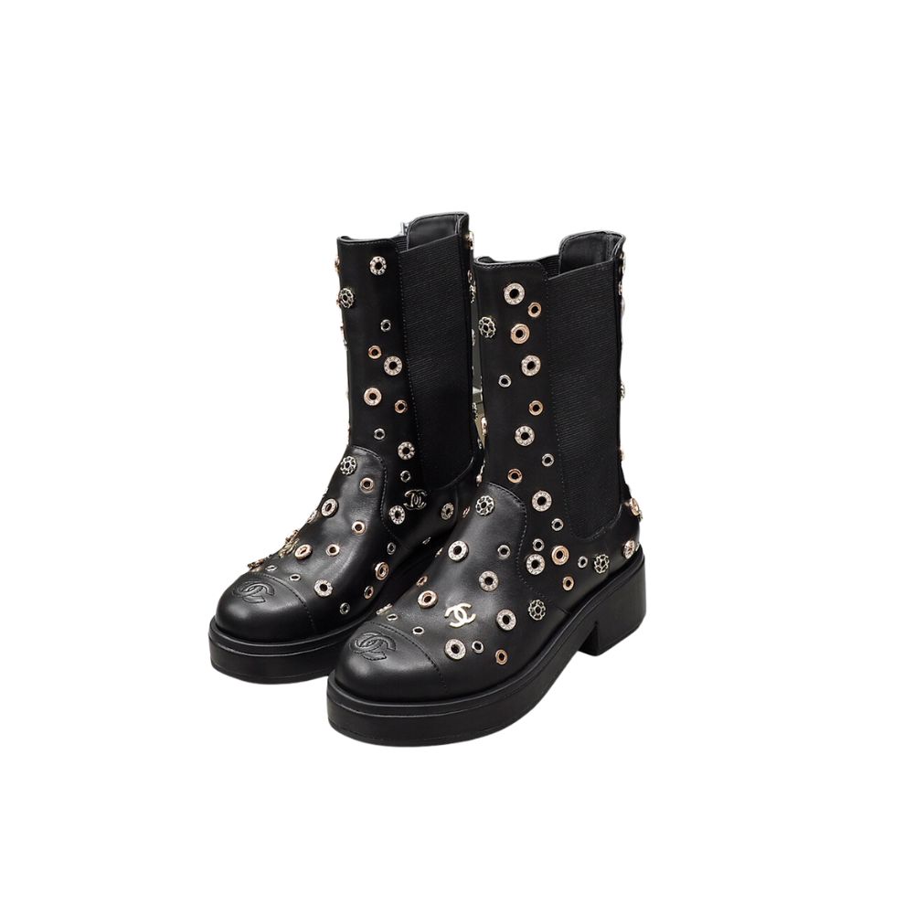 CHANEL ANKLE BOOTS BLACK G38861