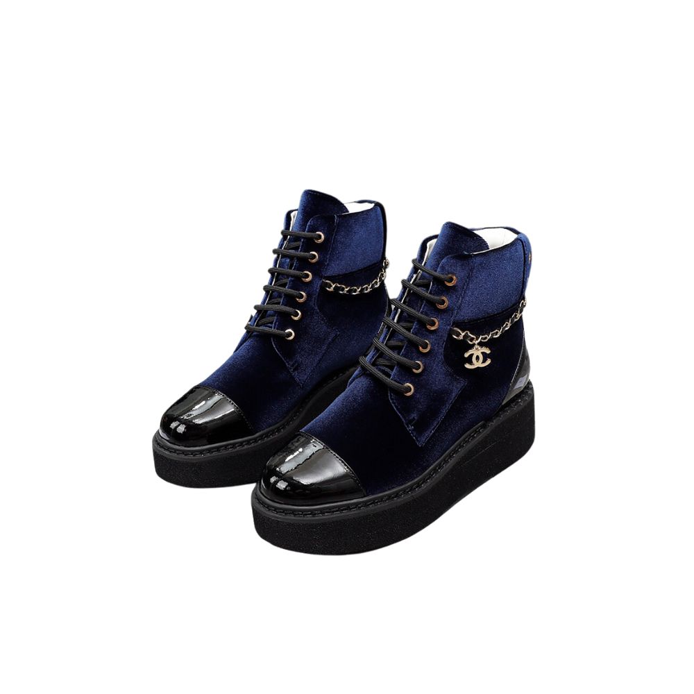 CHANEL ANKLE BOOTS BLUE G38514