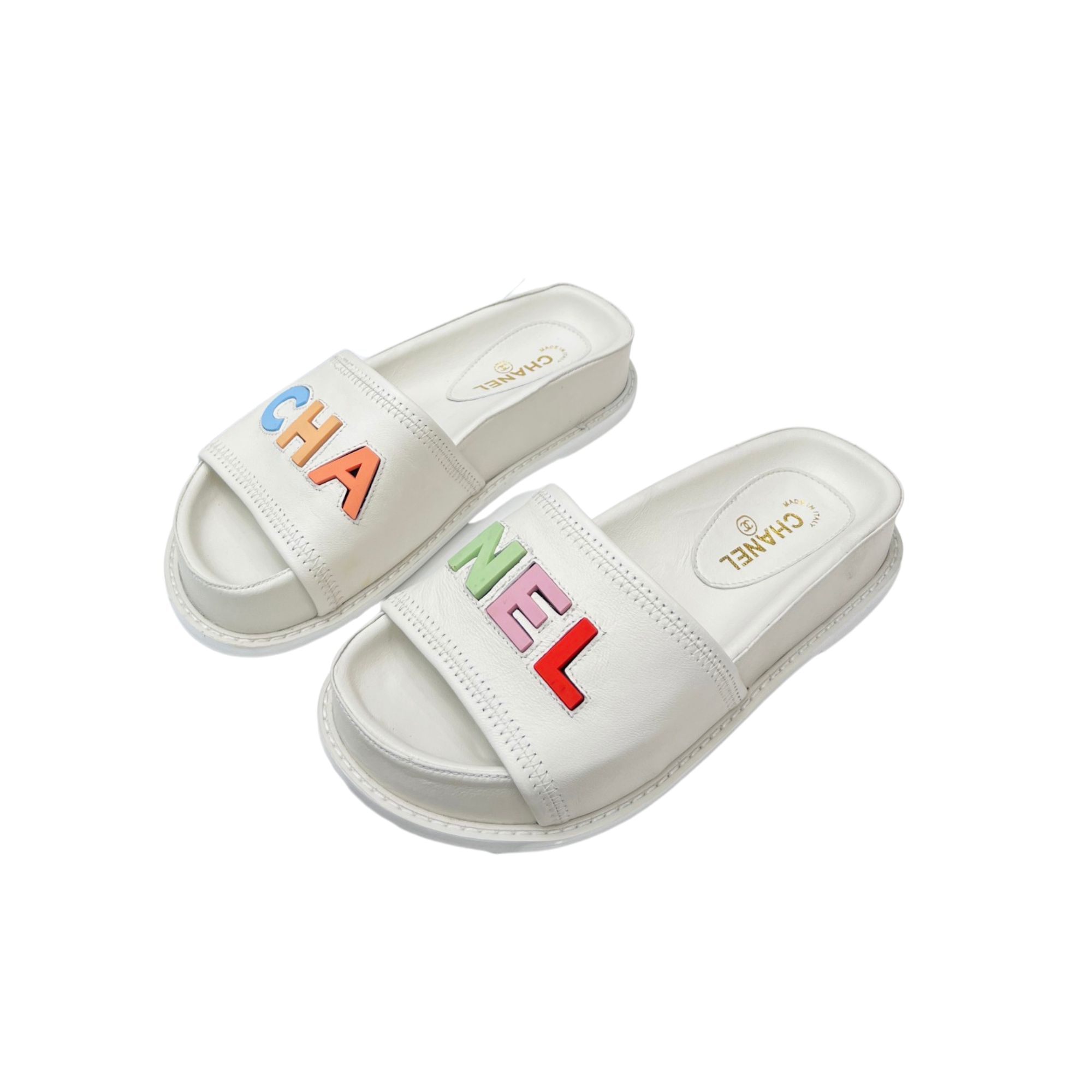 CHANEL MULES WHITE G38933