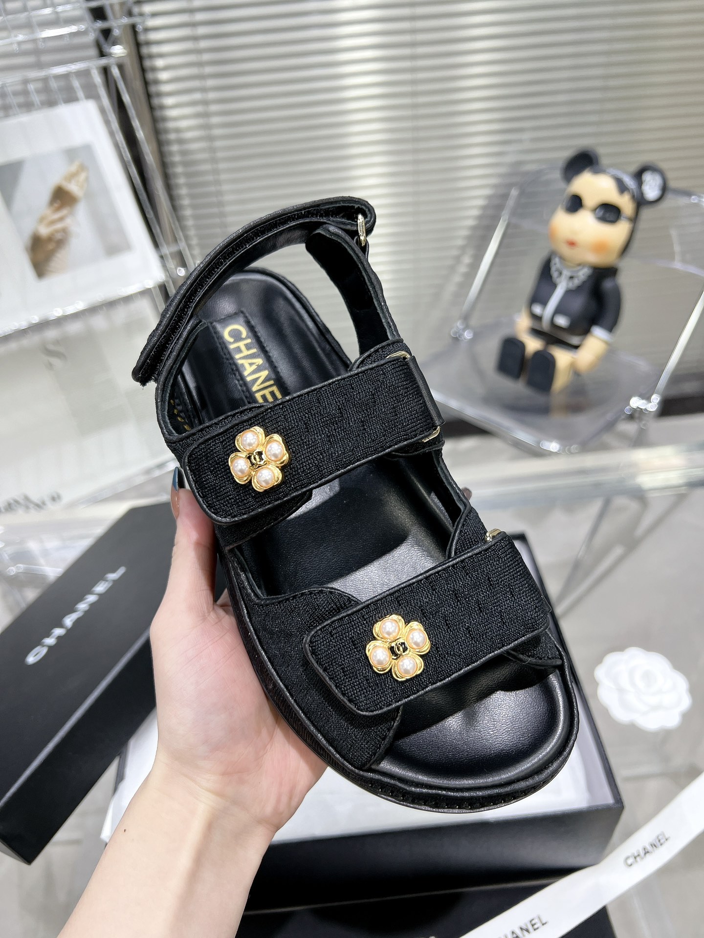 CHANEL SANDALS BLACK G35927