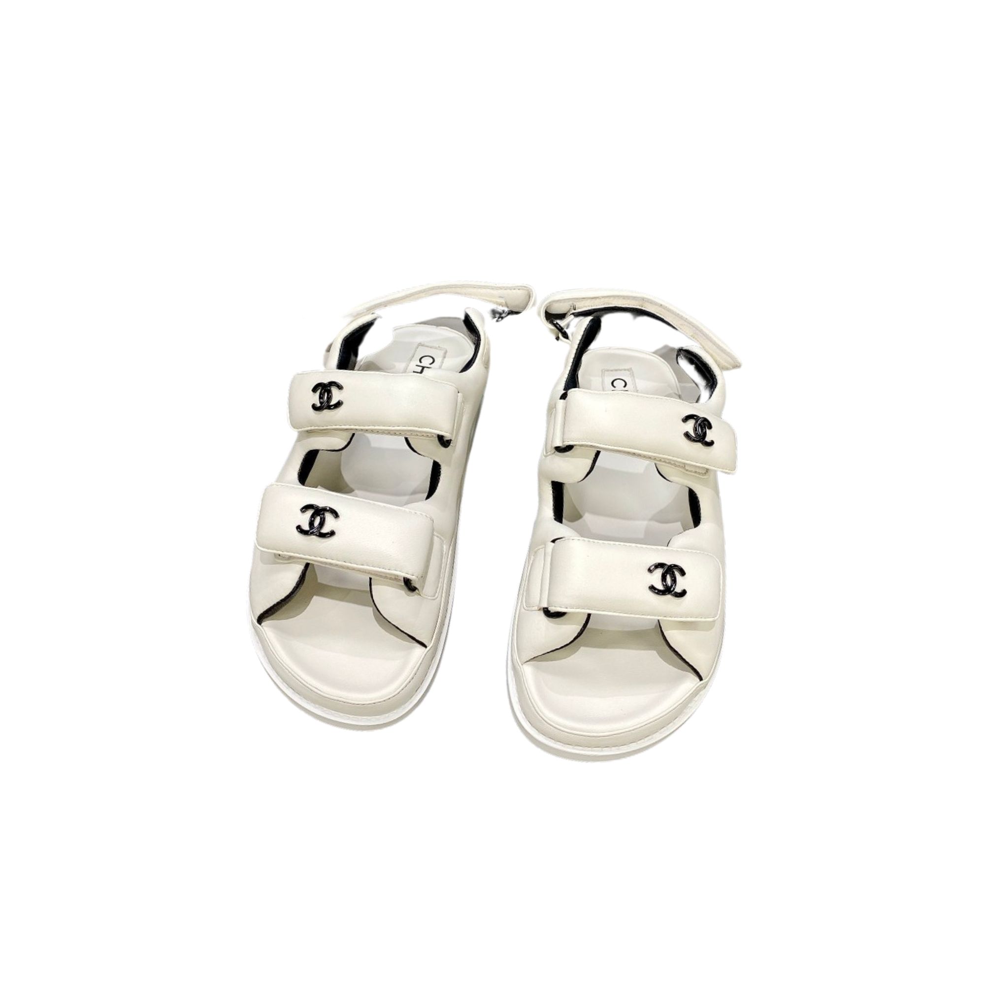 CHANEL SANDAL WHITE G35927