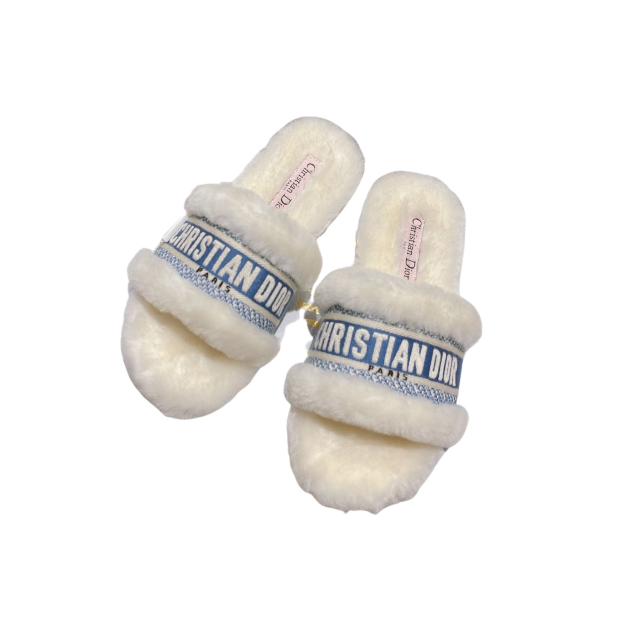 CHRISTIAN DIOR DWAY SLIDE WHITE AND BLUE KCQ551ESK