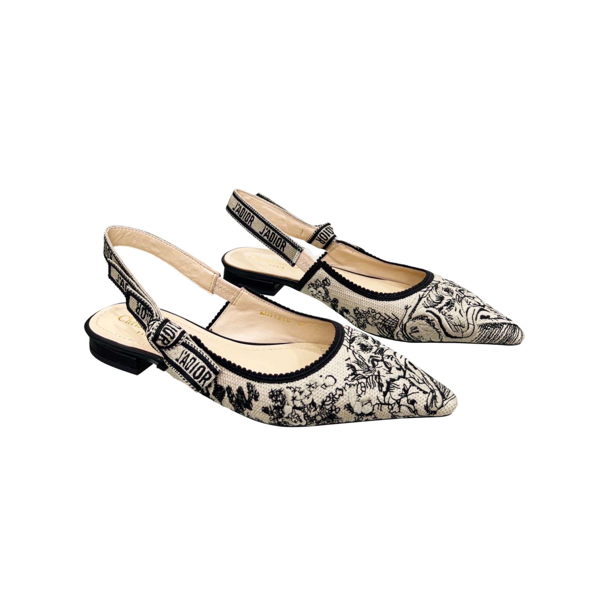 DIOR J'ADIOR SLINGBACK PUMP BLACK AND BEIGE KCP761GRB