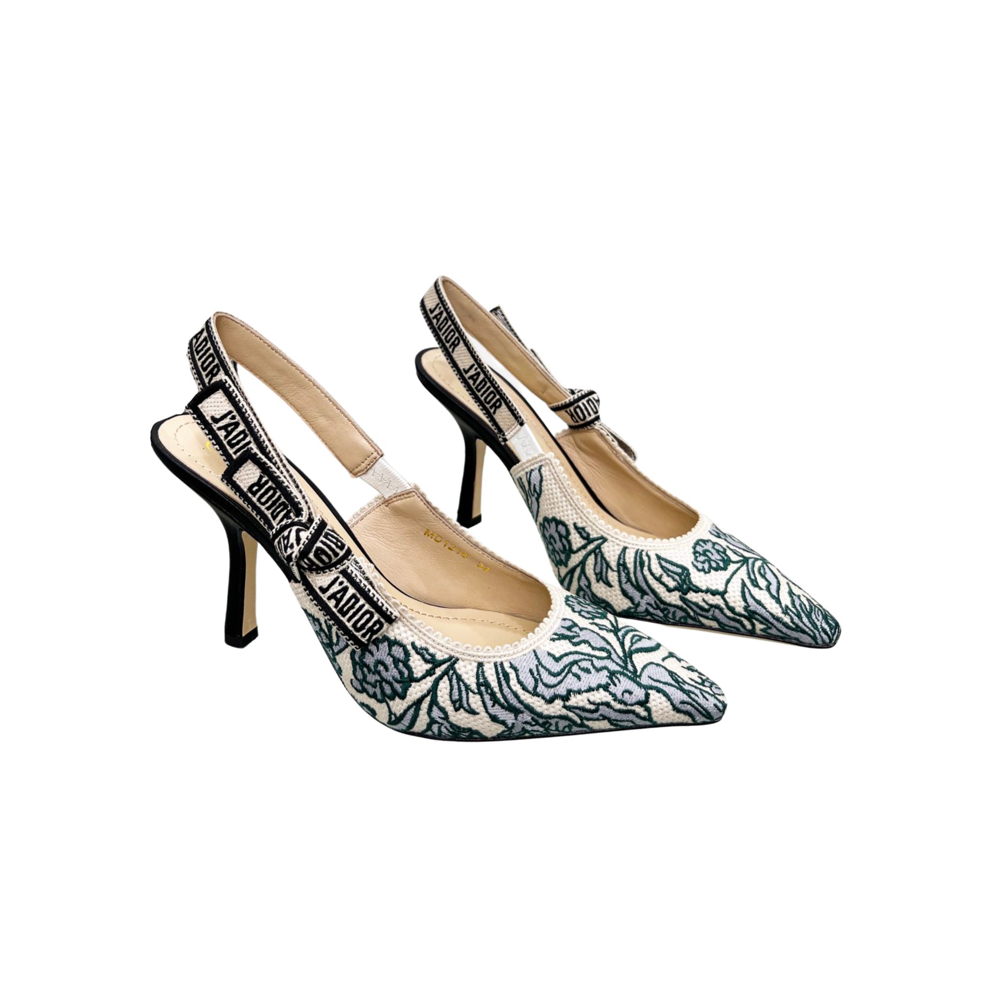 DIOR J'ADIOR SLINGBACK PUMP GREEN AND GREY KCP762BXE