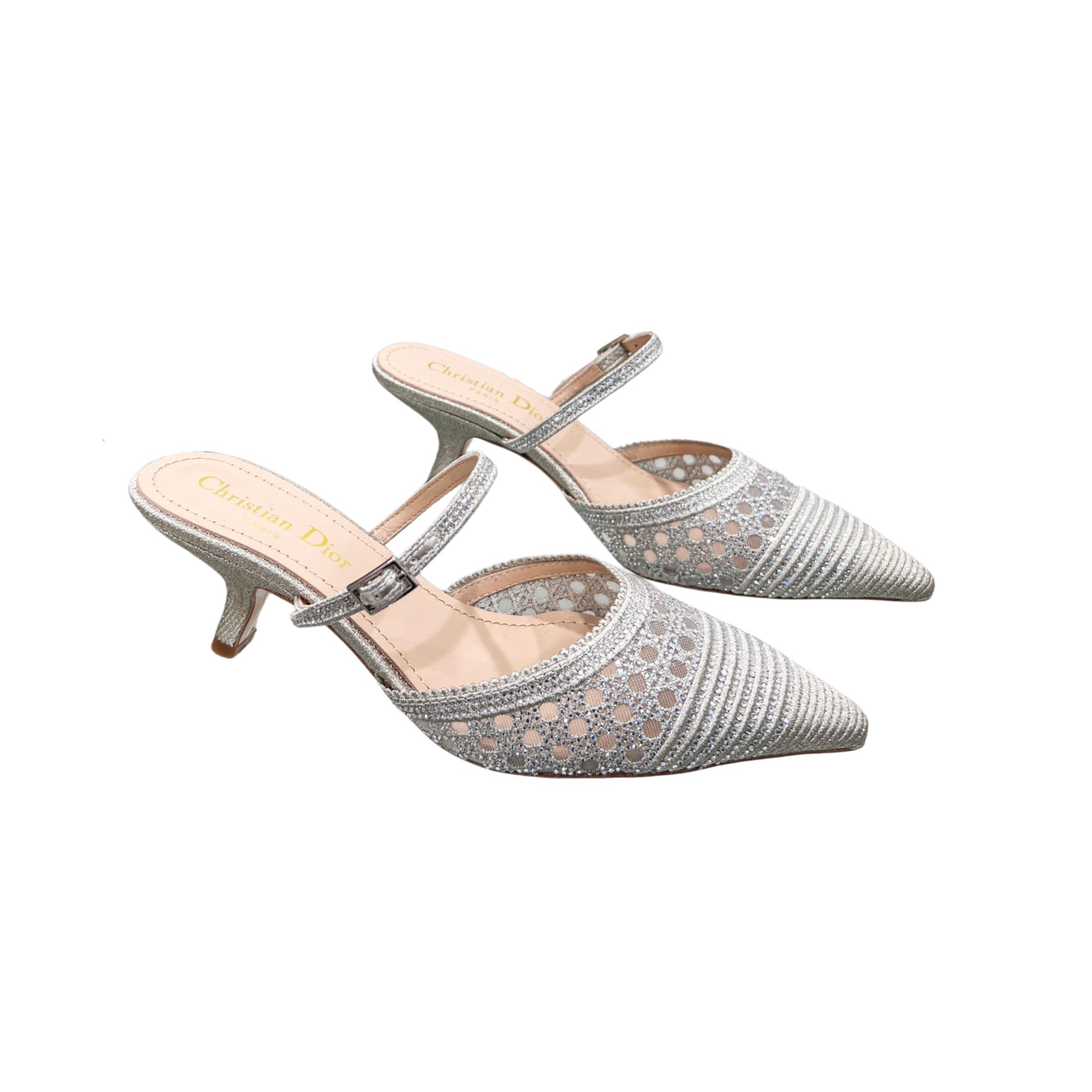 DIOR CAPTURE HEELED MULE GREY KCP927SRY