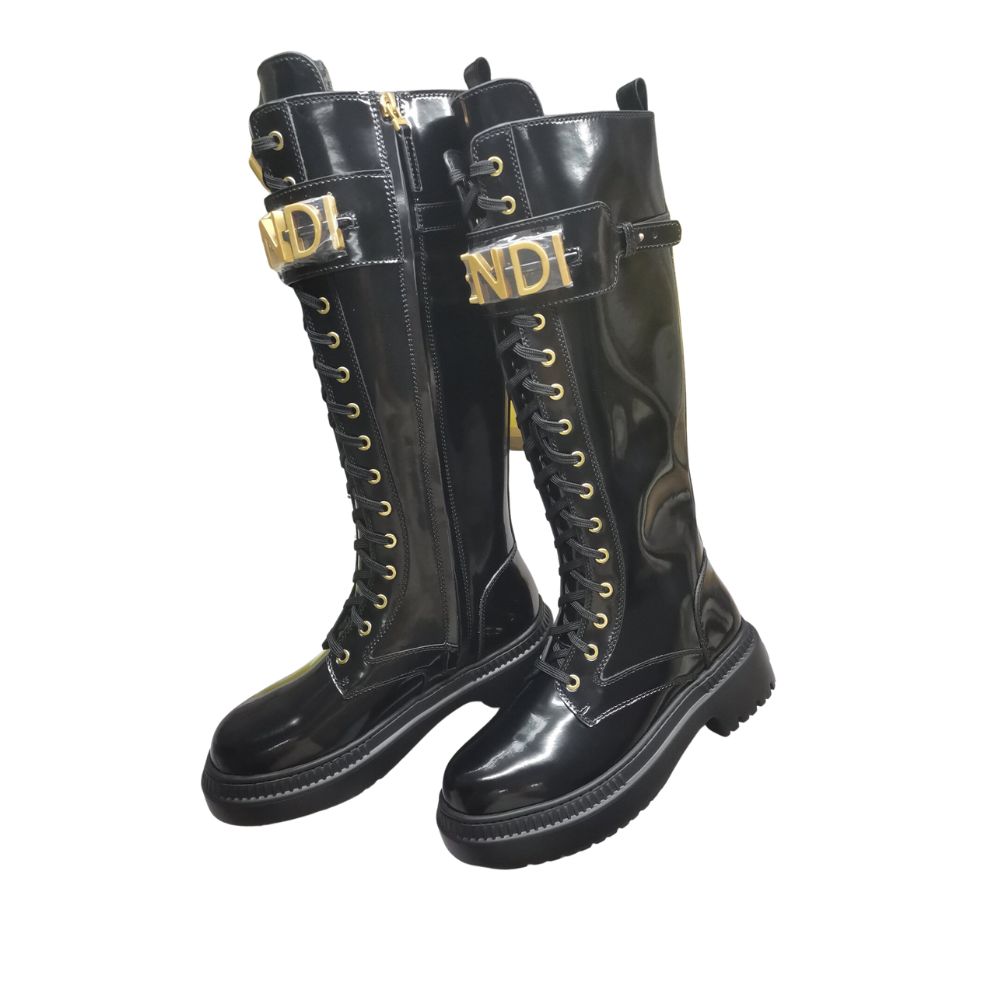 FENDI FENDIGRAPHY BIKER BOOTS BLACK 8T8355AKY6F1H1K