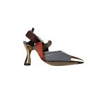 FENDI COLIBRI SLINGBACK PUMPS BLACK AND WHITE 8J8411AN