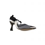 FENDI COLIBRI SLINGBACK PUMPS BLACK AND WHITE 8J8411AN