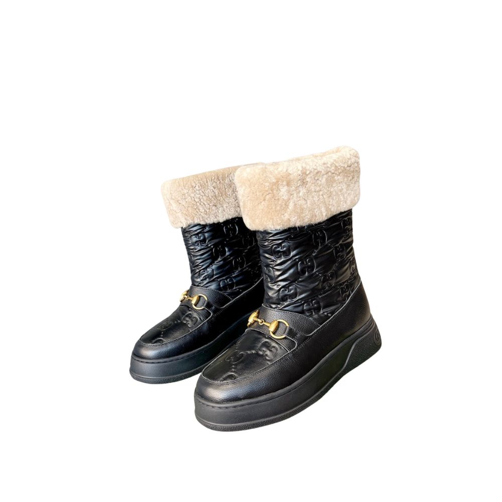 GUCCI FRIA WOOL ANKLE BOOT BLACK 550036