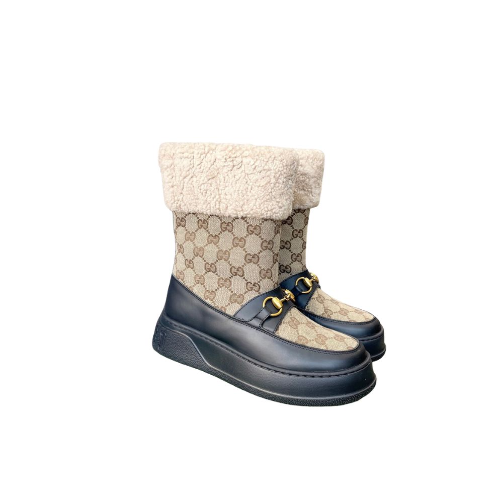 GUCCI FRIA WOOL ANKLE BOOT BEIGE 550036