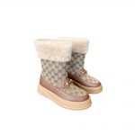 GUCCI FRIA ANKLE BOOT BROWN AND BEIGE 550036