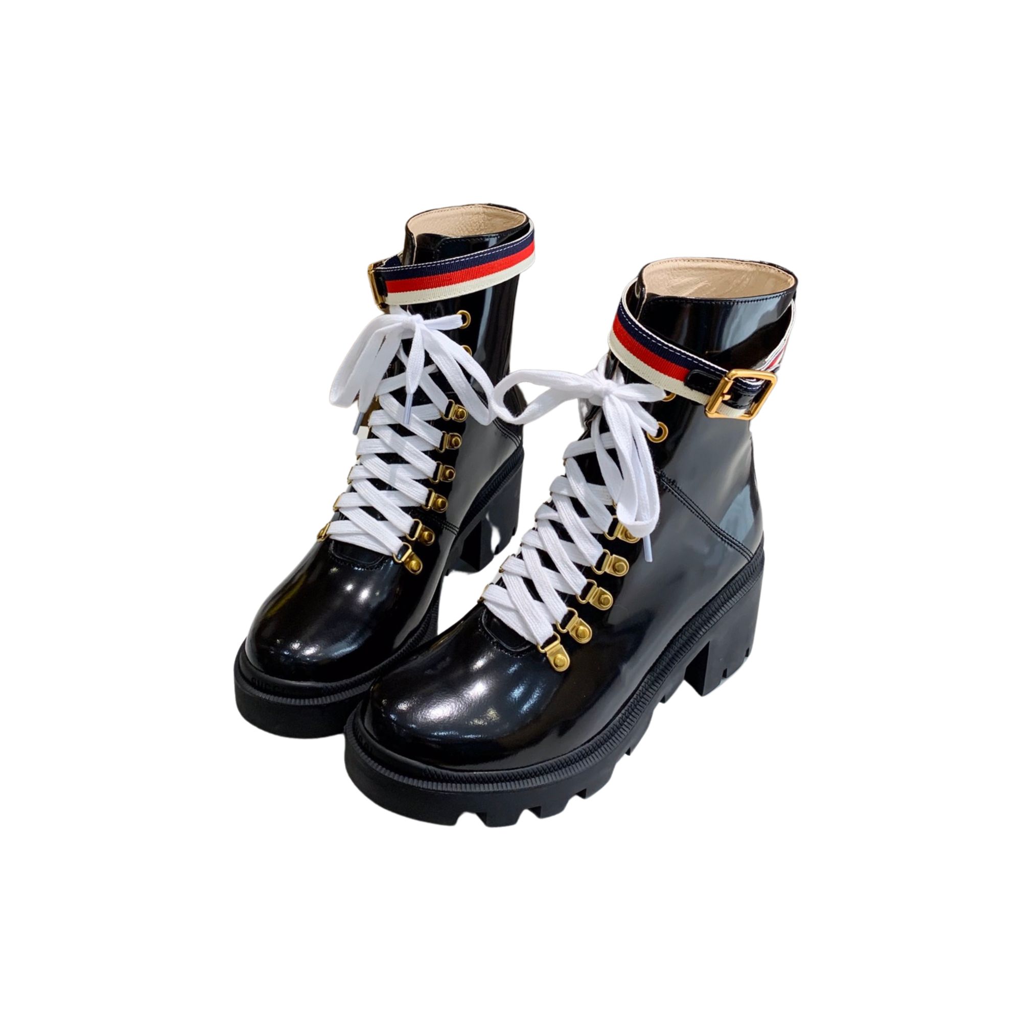 GUCCI ANKLE BOOT WITH SYLVIE WEB BLACK 481156