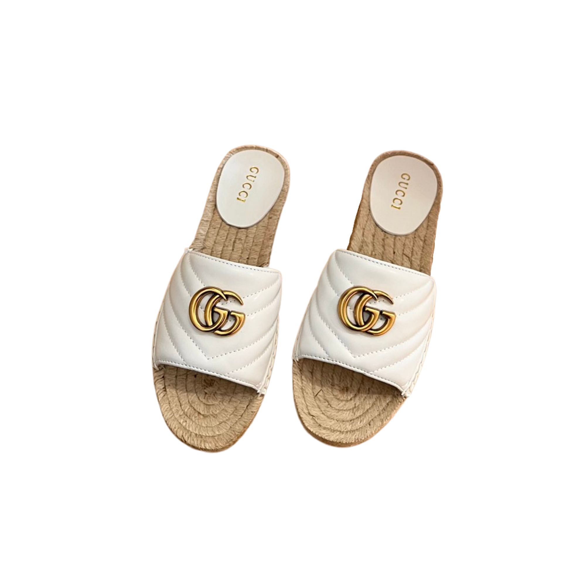 GUCCI PILAR GG MATELASSE SLIDE WHITE 646169