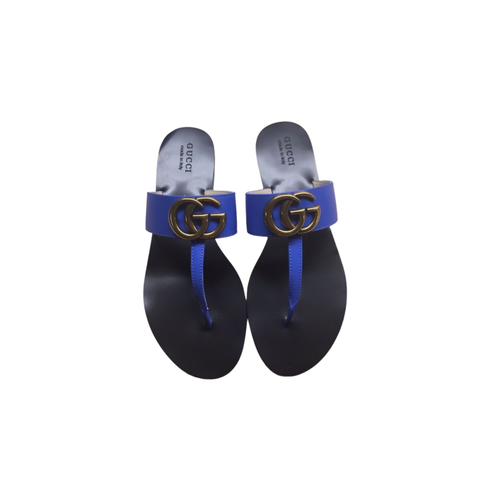 GUCCI MARMONT LEATHER SANDAL BLUE ‎612138