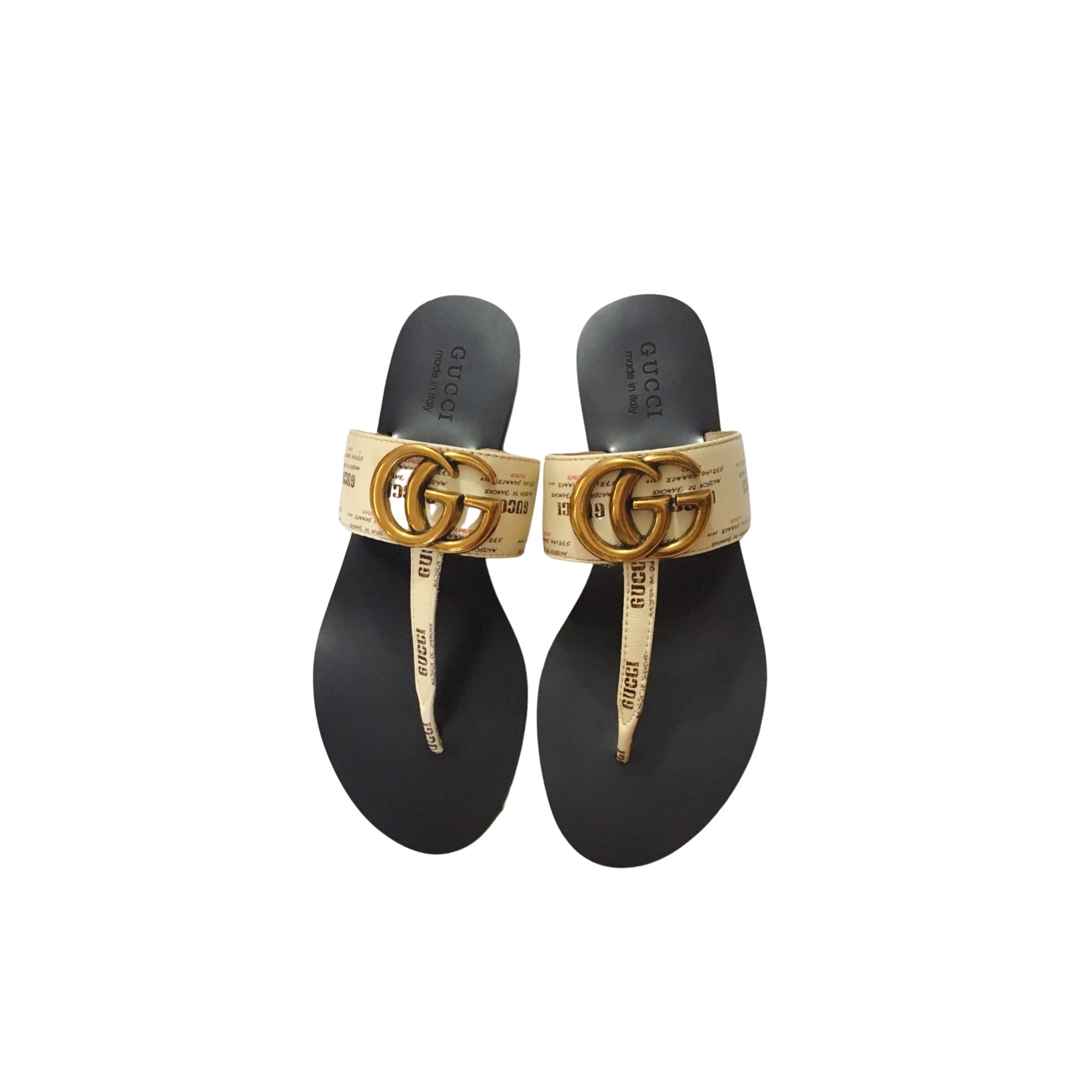 GUCCI MARMONT LEATHER SANDAL WHITE ‎612138