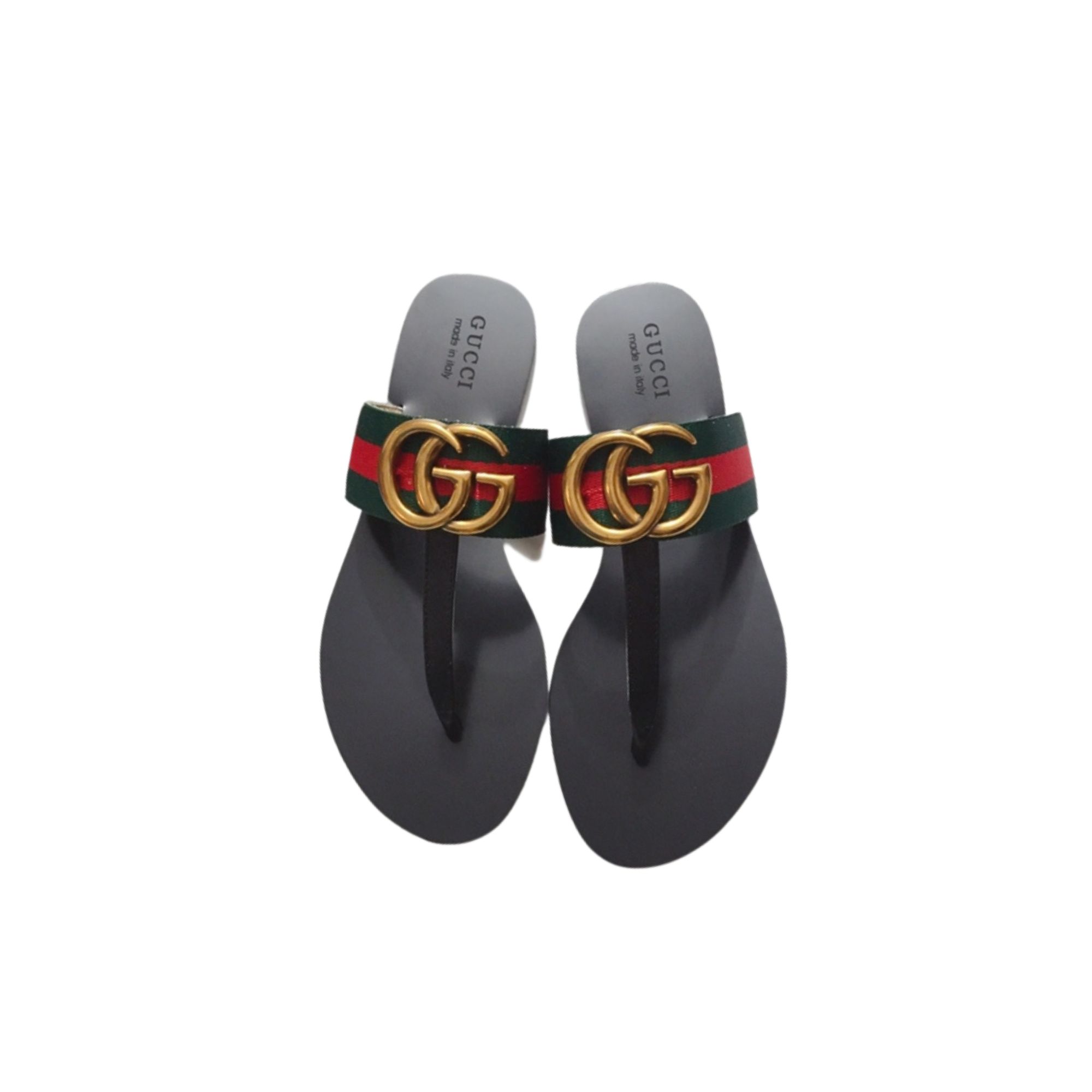 GUCCI MARMONT LEATHER SANDAL RED AND GREEN ‎612138