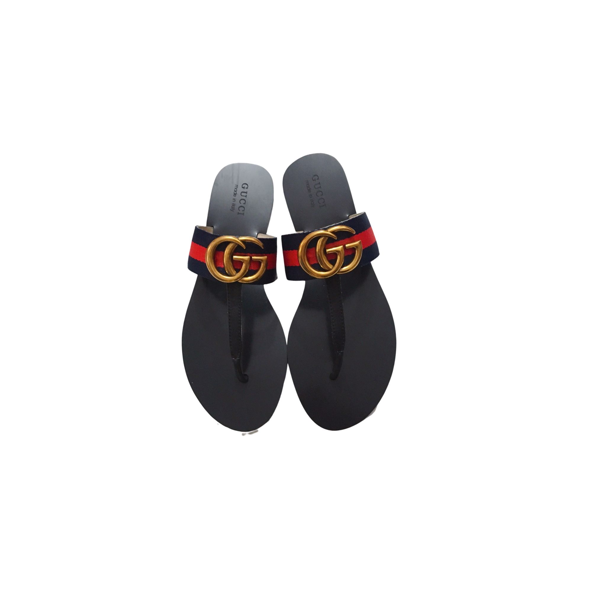 GUCCI MARMONT LEATHER SANDAL RED AND BLUE ‎612138