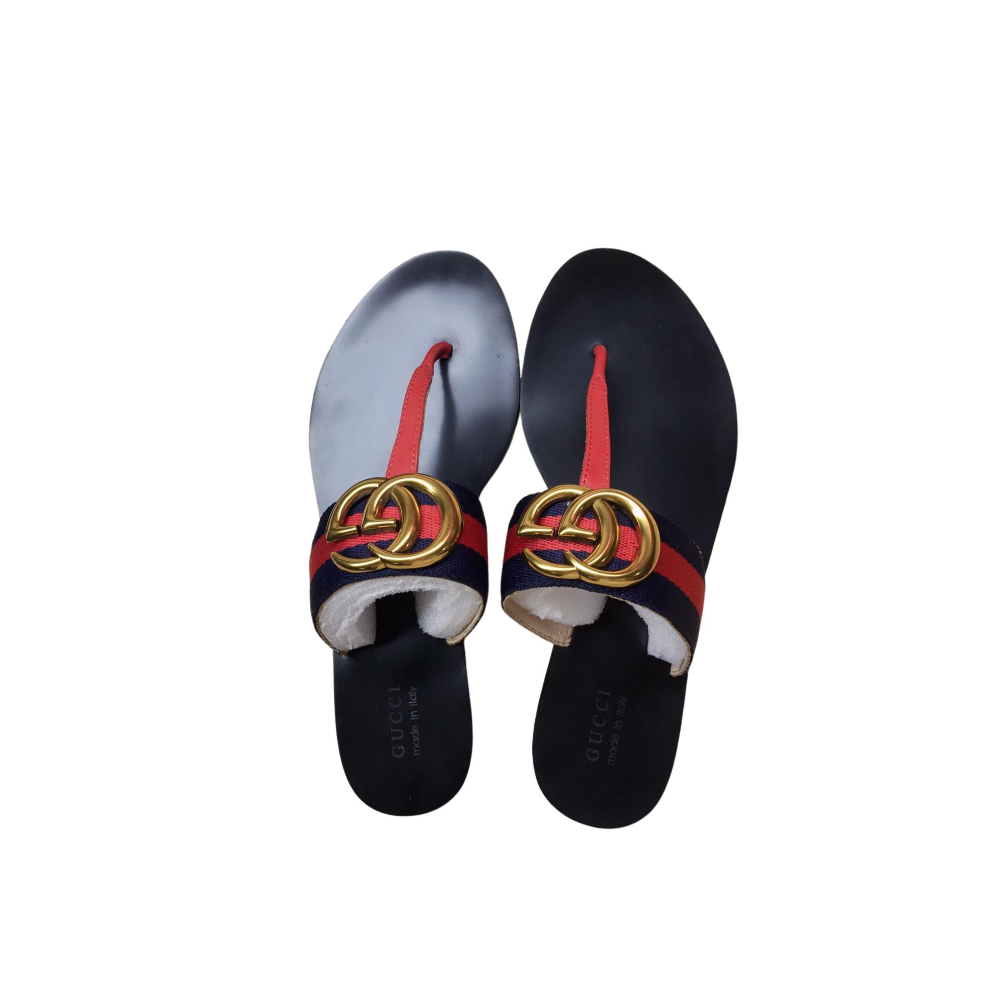 GUCCI MARMONT LEATHER SANDAL RED AND BLUE ‎612138