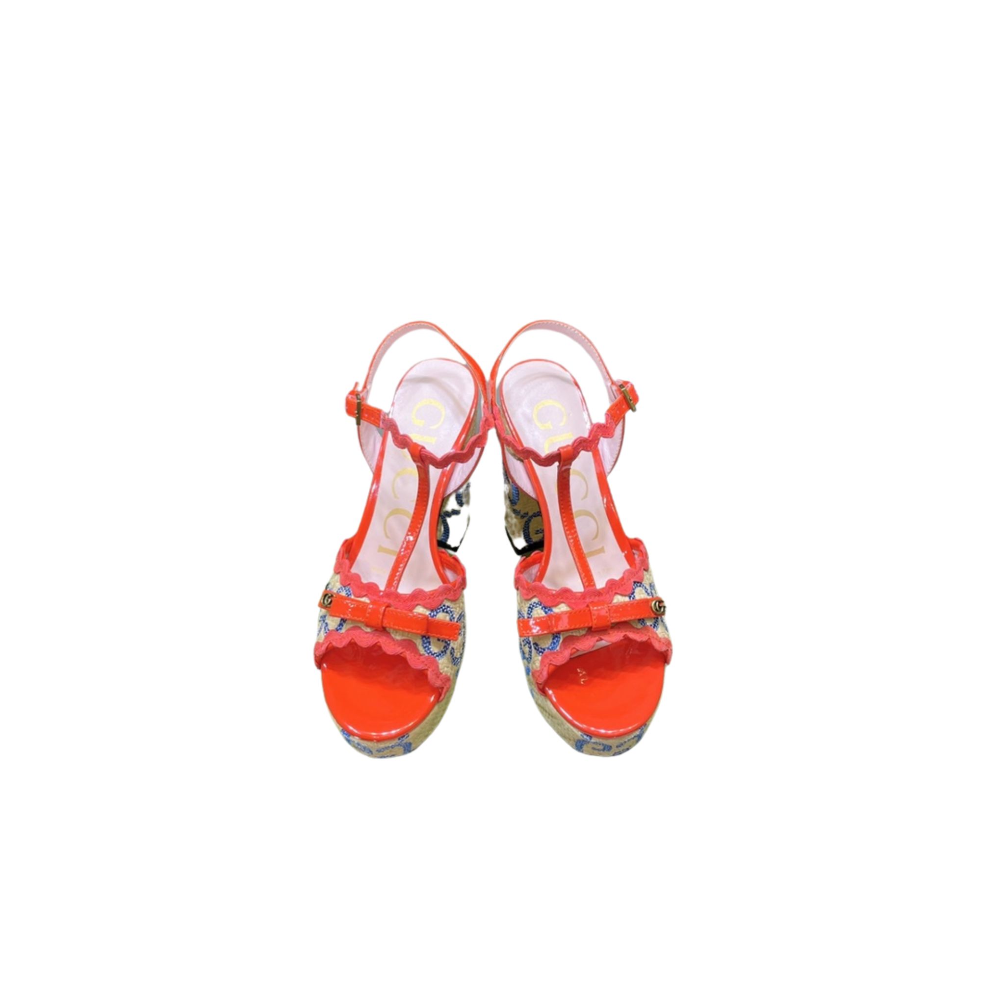 GUCCI SUPREME PLATFORM SANDALS RED ‎730022