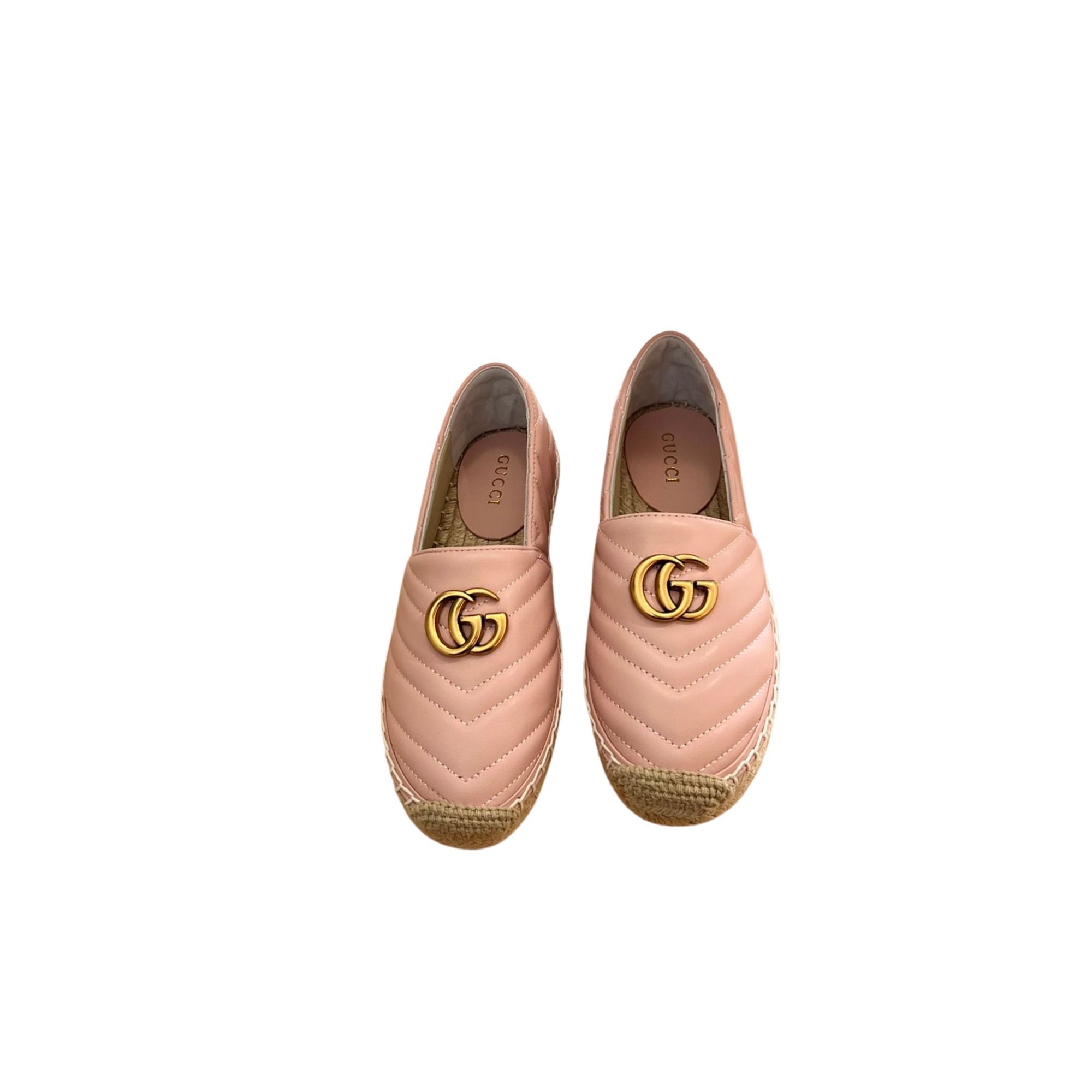 GUCCI LEATHER ESPADRILLE WITH DOUBLE G PINK 551890