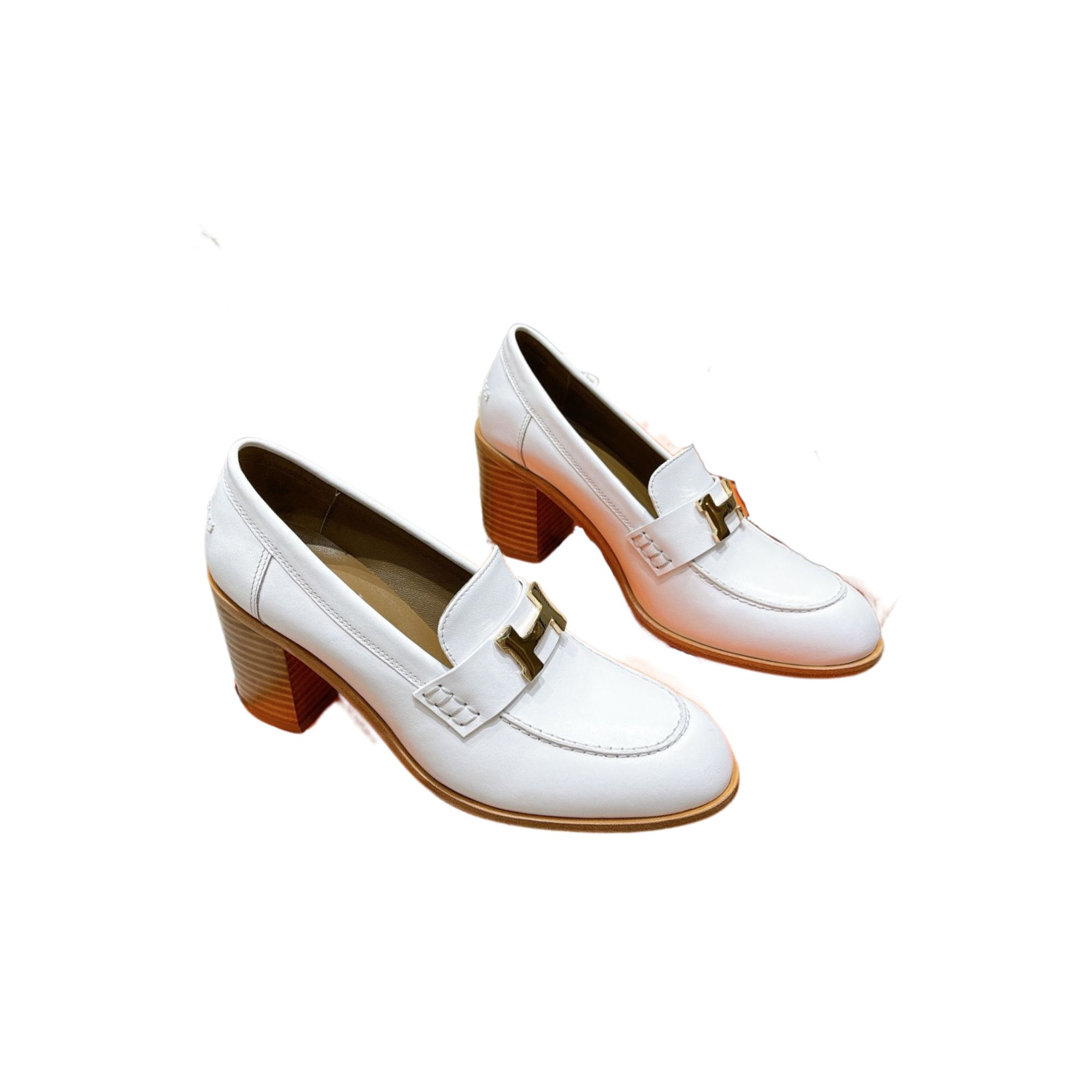 HERMES DAUPHINE 70 LOAFER WHITE H212093Z