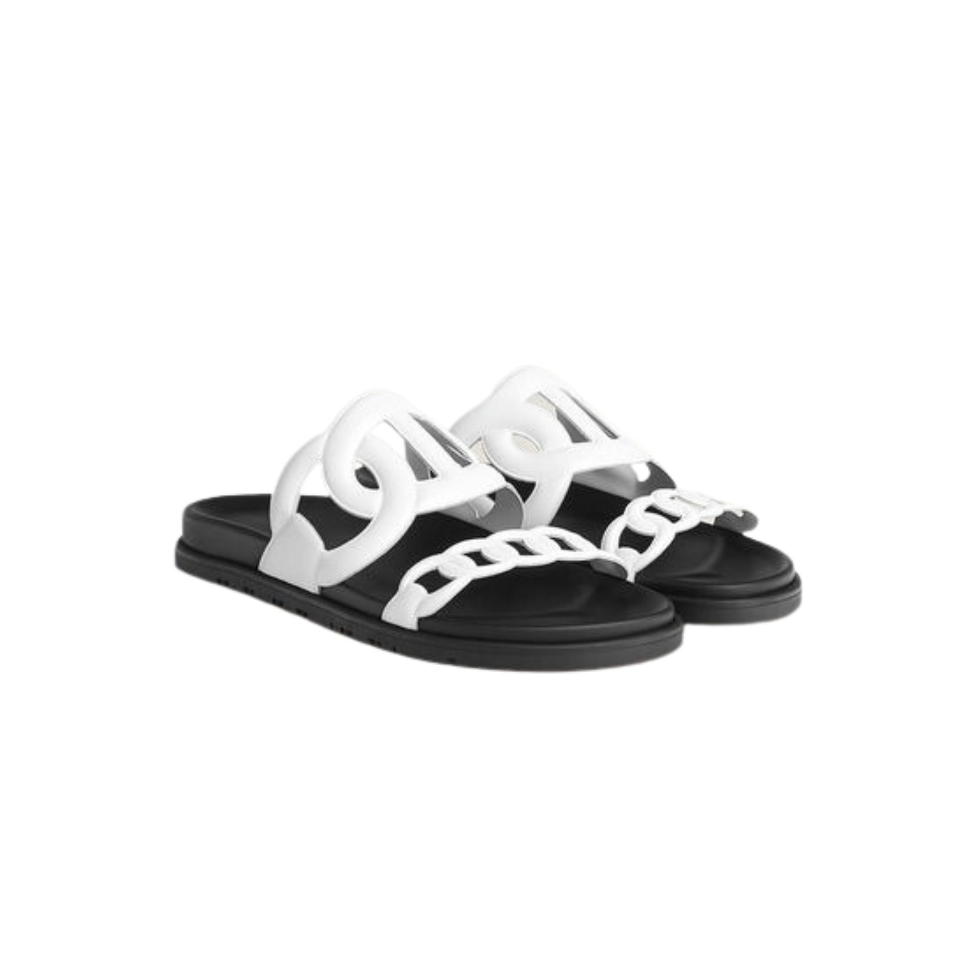 HERMES EXTRA SANDAL WHITE AND BLACK H222153Z