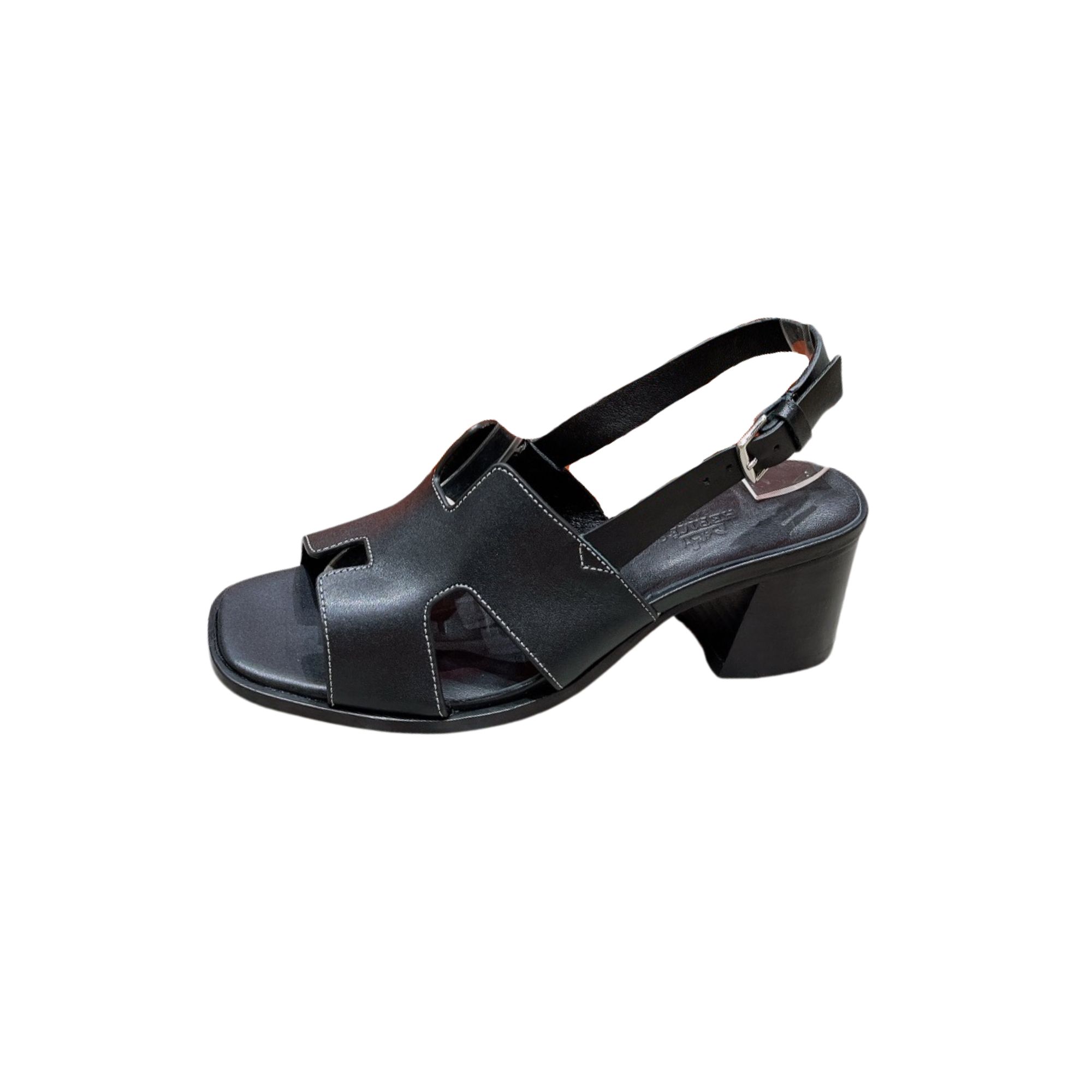 HERMES ELBE 60 SANDAL BLACK H221131Z